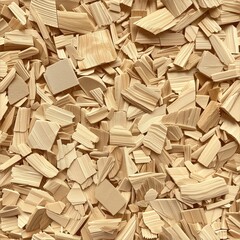 Textured Wooden Shavings Pile Close-Up