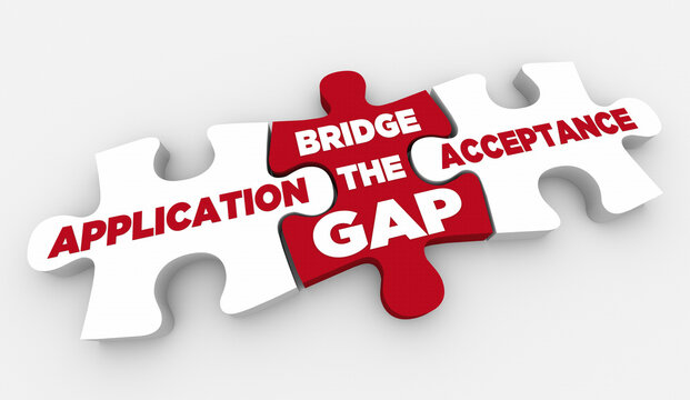Application Acceptance Bridge the Gap Puzzle Pieces Apply Now Approved 3d Illustration