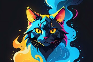 Mystic Flame Cat Portrait.
A mesmerizing cat portrait wrapped in mystic flames, perfect for vibrant animal art and mystical themes.