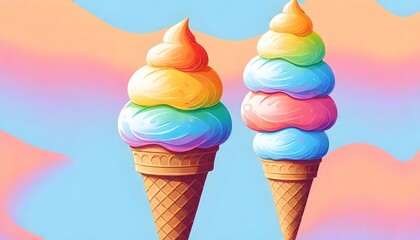 Ice cream cone - obrazy, fototapety, plakaty