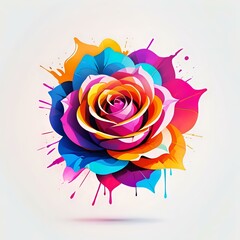 Explosive Color Rose Illustration.
A dynamic rose with a splash of explosive colors, ideal for captivating design projects and floral art expressions.