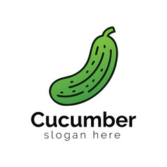 Green Cucumber Logo Design With Text Space for Slogan on White Background