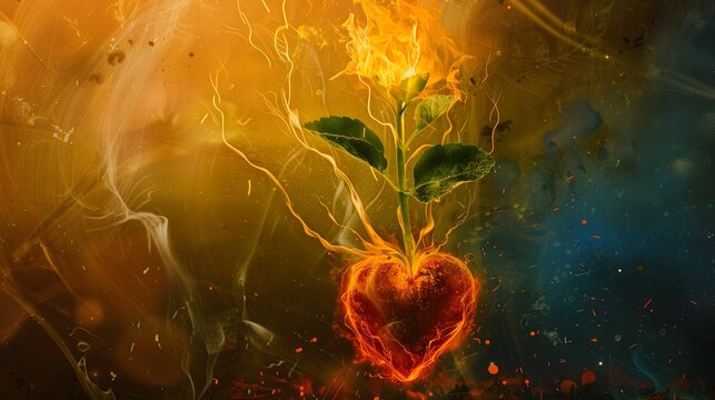 Heart-growing plant with a firer