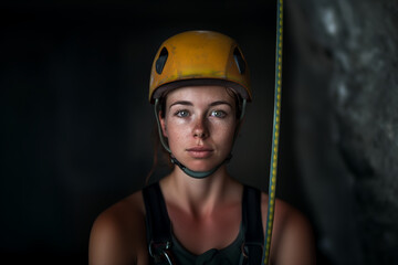 Young adult climber, concentration in a vertical world