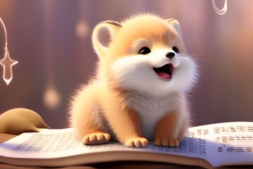 A cute singing animal. Generative ai.