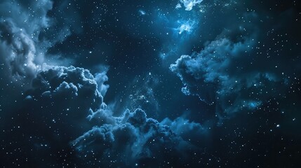 Fototapeta na wymiar Smoke on the background of the night sky with stars