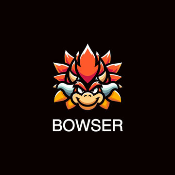 Bowser logo, various colorful bowser design