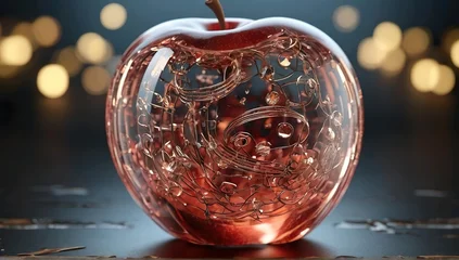 Muurstickers Apple in crystal with music sing  © Asma