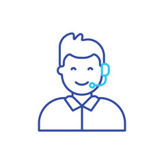Blue Line Customer Service vector icon