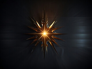 glowing sparkle star on the black background, AI Generative