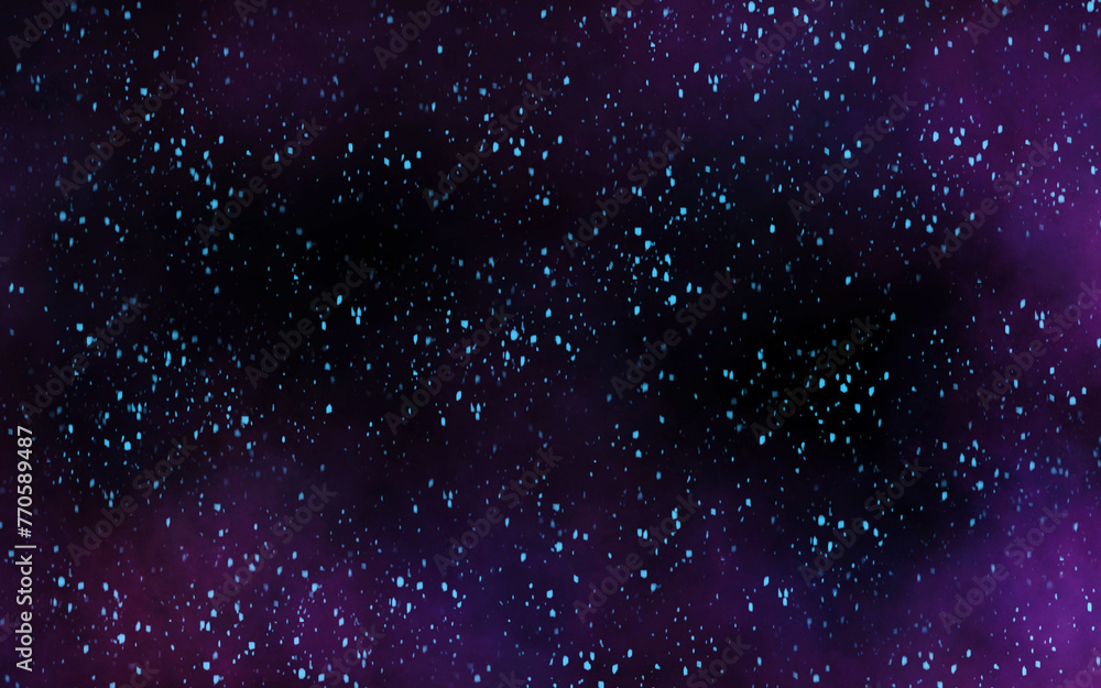 Wall mural Abstract background with purple and blue clouds and haze and blue stars. Fantasy night sky