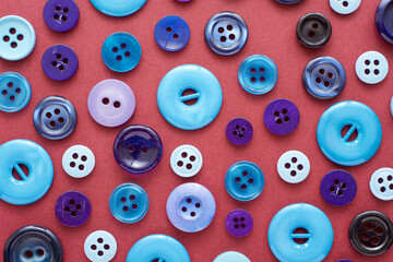 Large group of blue clothing buttons - 770589685