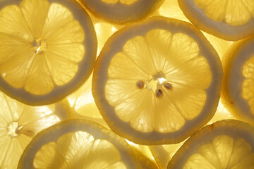 Macrophotography view of lemon slices - 770589843