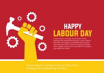 Happy Labour Day celebration background with tools in flat style