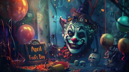 April Fool's day creative background, April fool's day celebrating, Generative Ai  - obrazy, fototapety, plakaty
