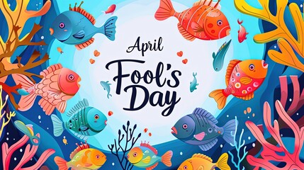 Fototapeta na wymiar April Fool's day creative background, April fool's day celebrating, Generative Ai 