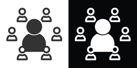 social network icons on black and white - obrazy, fototapety, plakaty
