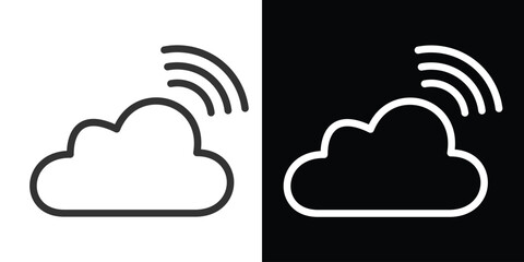 cloud share icon on black and white