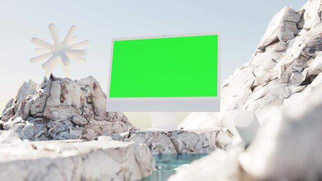 Cumputer Mockup Landscape Animation