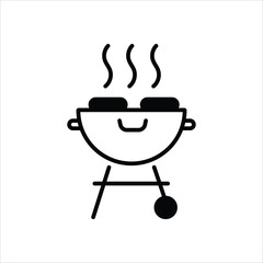 Grill  icon editable stock vector