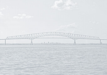 Francis Scott Key Bridge Background- Baltimore, Maryland USA
 - obrazy, fototapety, plakaty