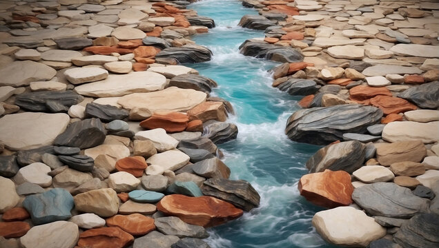 Water with stone wallpapers 