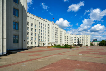 Government building on the Lenin square in Mogilev, Belarus
