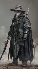 Obraz premium Cyberpunk Old man, Gray