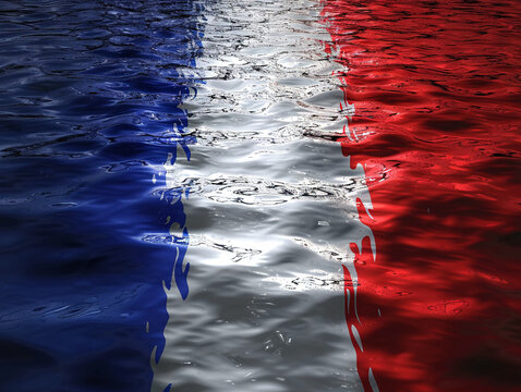 French flag in the water