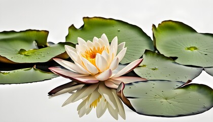 Beautiful Water Lilies Flowers in The Pond Background