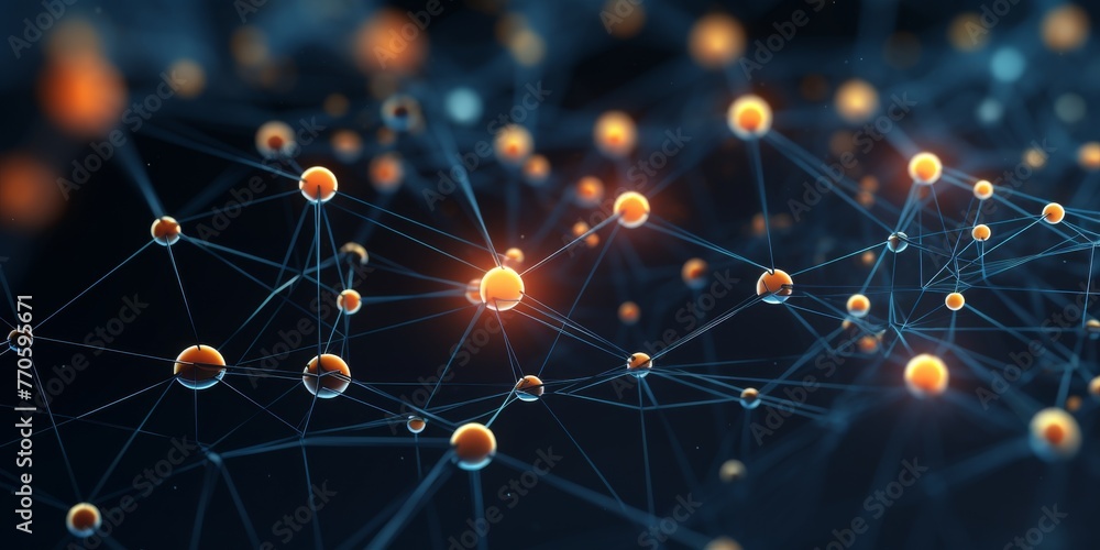 Poster interconnected nodes forming intricate societal patterns.
