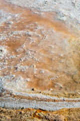 Salt flower. Inland salt production in the salt flats near the sea between marshes