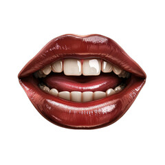 Fototapeta premium red lips isolated on white