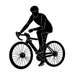 man on a bicycle silhouette on a white background vector