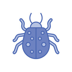 Blue Line Bug vector icon