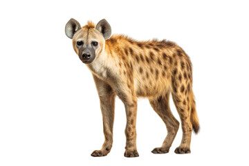 Portrait of a spotted hyena, animal in nature African wildlife, isolated on transparent background