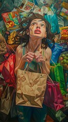 Oil Painting Expression: Overcoming Compulsive Shopping Habits on the Path to Financial Stability and Well-being