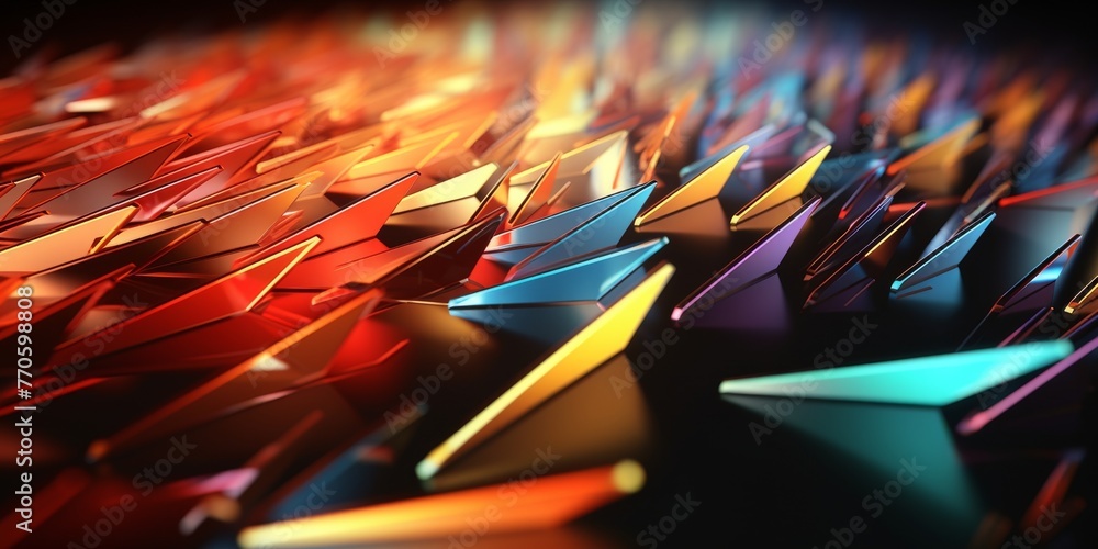 Poster dynamic arrow composition pointing in various directions - abstract art concept