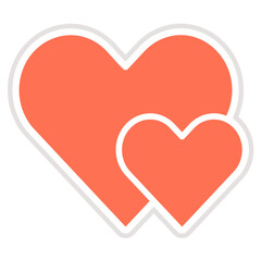 Two hearts Vector Icon Design Illustration