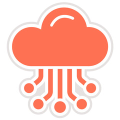 Cloud Hosting Vector Icon Design Illustration