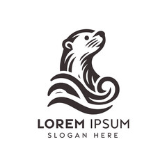 Elegant Otter Logo Design Featuring Stylized Animal Illustration for Branding Purposes