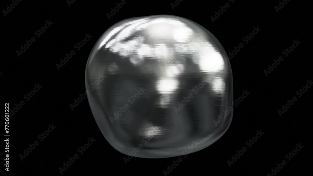 Aufkleber realistic looping 3d animation of the abstract morphing textured silver liquid metal drop rendered i