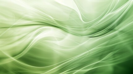 Naklejka premium Abstract green background with blurred waves and lines. A soft gradient of light green with smooth curves. Generated by artificial intelligence.