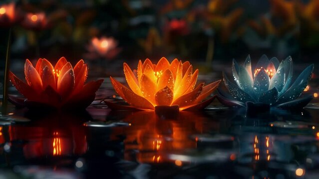 A glowing lotus flower with each petal representing a different chakra and their corresponding qualities.