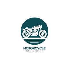 Elegant Motorcycle Logo Design Featuring a Classic Bike on a Circular Background
