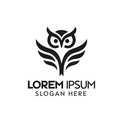 Elegant Black and White Owl Logo Design for Modern Brand Identity
