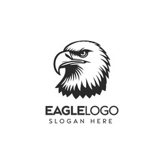 Bold Eagle Logo Design in Monochrome Style for Corporate Branding
