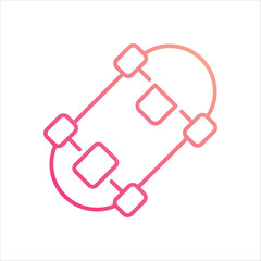 Skateboard  icon editable stock vector
