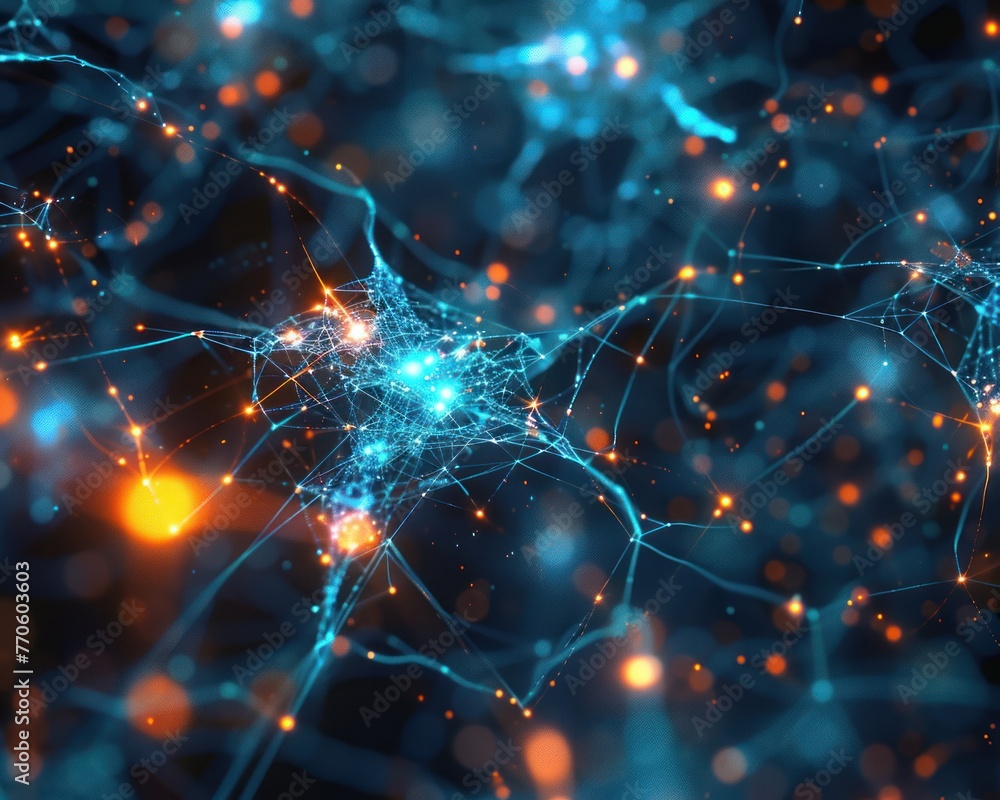 Poster quantum entanglement visualization, abstract particles in a dance of connectivity,generative ai