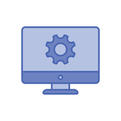 Blue Line Web Development vector icon